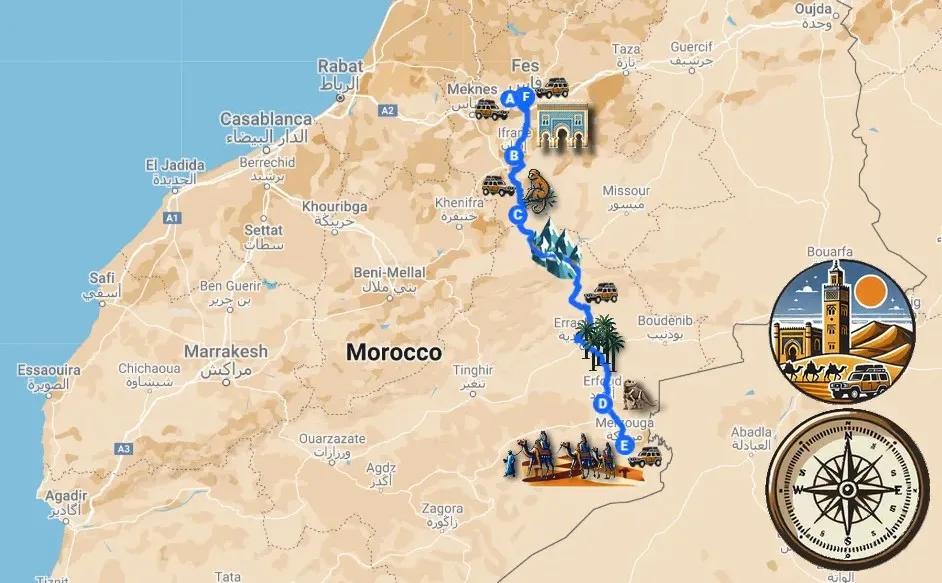 4 Days Desert Tour from Fes to Merzouga - Itinerary